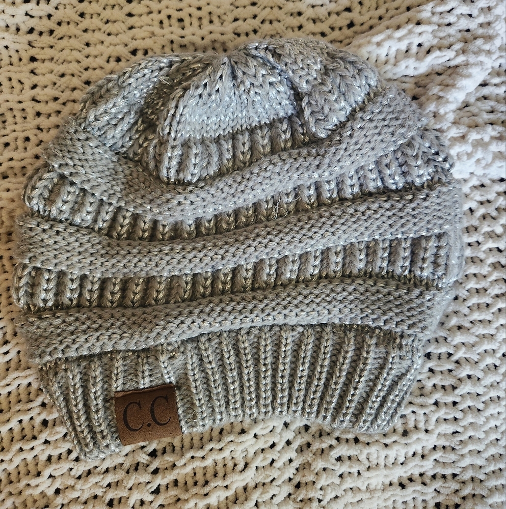 CC Metallic Silver Beanie